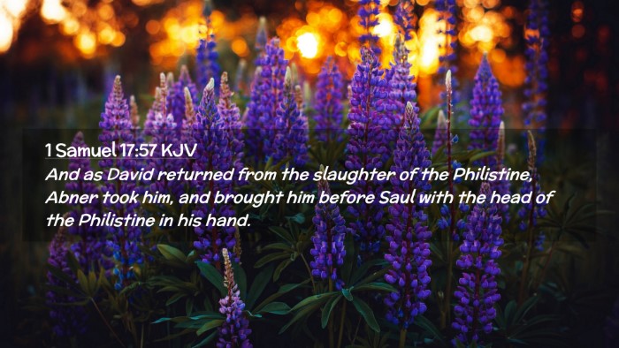 Picture 02 - 1 Samuel 17:57 KJV Desktop Wallpaper - And as David returned from the slaughter of the - Desktop Bible Verse Wallpaper