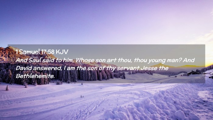 Picture 02 - 1 Samuel 17:58 KJV Desktop Wallpaper - And Saul said to him, Whose son art thou, thou - Desktop Bible Verse Wallpaper