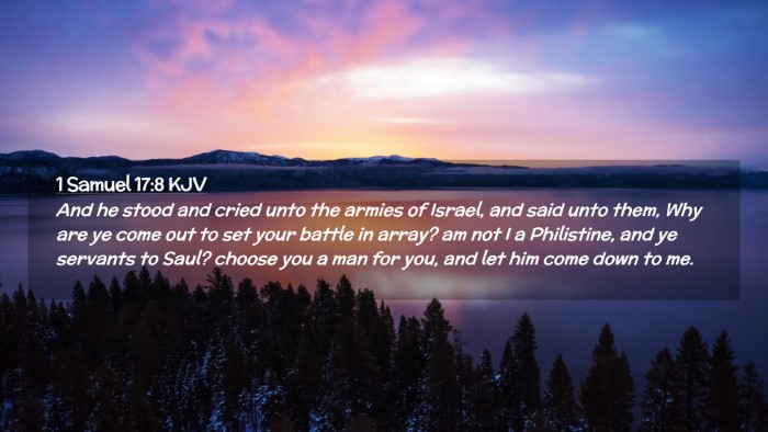 Picture 02 - 1 Samuel 17:8 KJV Desktop Wallpaper - And he stood and cried unto the armies of Israel, - Desktop Bible Verse Wallpaper
