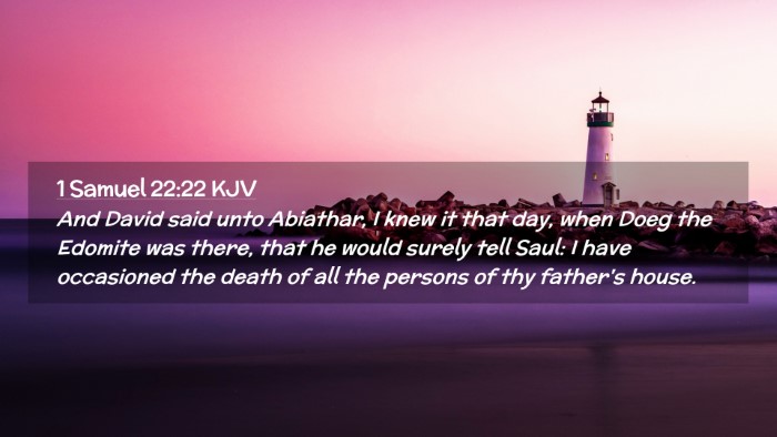 Picture 02 - 1 Samuel 22:22 KJV Desktop Wallpaper - And David said unto Abiathar, I knew it that day, - Desktop Bible Verse Wallpaper