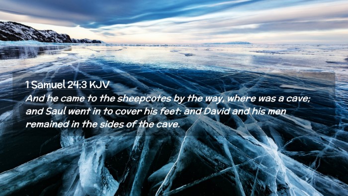 Picture 02 - 1 Samuel 24:3 KJV Desktop Wallpaper - And he came to the sheepcotes by the way, where - Desktop Bible Verse Wallpaper