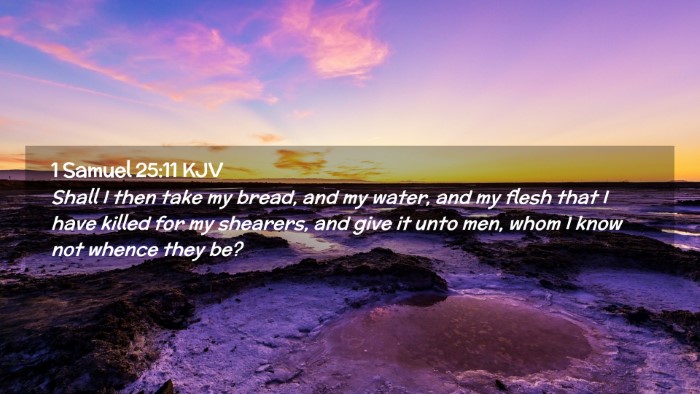 Picture 02 - 1 Samuel 25:11 KJV Desktop Wallpaper - Shall I then take my bread, and my water, and my - Desktop Bible Verse Wallpaper