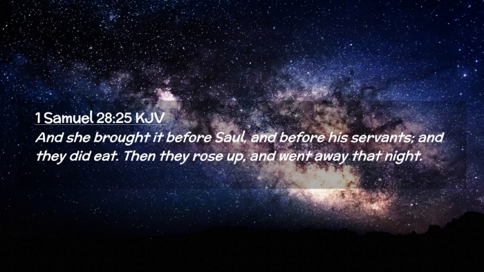 Picture 02 - 1 Samuel 28:25 KJV Desktop Wallpaper - And she brought it before Saul, and before his - Desktop Bible Verse Wallpaper