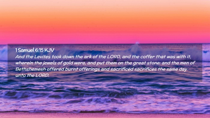 Picture 02 - 1 Samuel 6:15 KJV Desktop Wallpaper - And the Levites took down the ark of the LORD, - Desktop Bible Verse Wallpaper