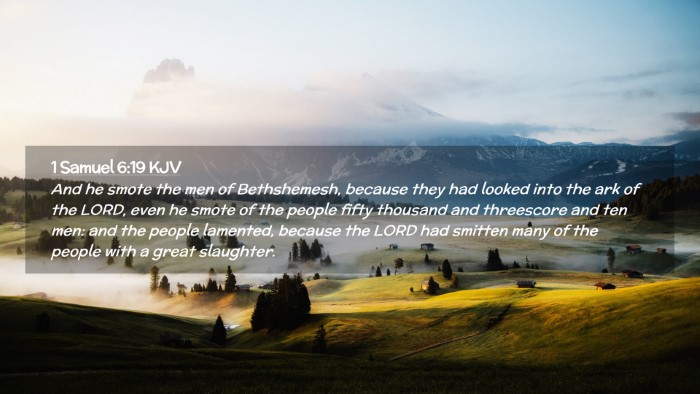 Picture 02 - 1 Samuel 6:19 KJV Desktop Wallpaper - And he smote the men of Bethshemesh, because they - Desktop Bible Verse Wallpaper