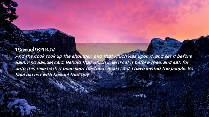 Picture 02 - 1 Samuel 9:24 KJV Desktop Wallpaper - And the cook took up the shoulder, and that which - Desktop Bible Verse Wallpaper
