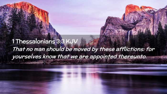 Picture 02 - 1 Thessalonians 3:3 KJV Desktop Wallpaper - That no man should be moved by these afflictions: - Desktop Bible Verse Wallpaper