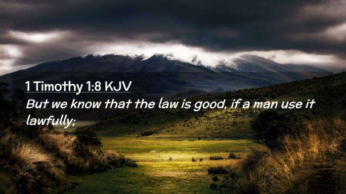 Picture 02 - 1 Timothy 1:8 KJV Desktop Wallpaper - But we know that the law is good, if a man use it - Desktop Bible Verse Wallpaper