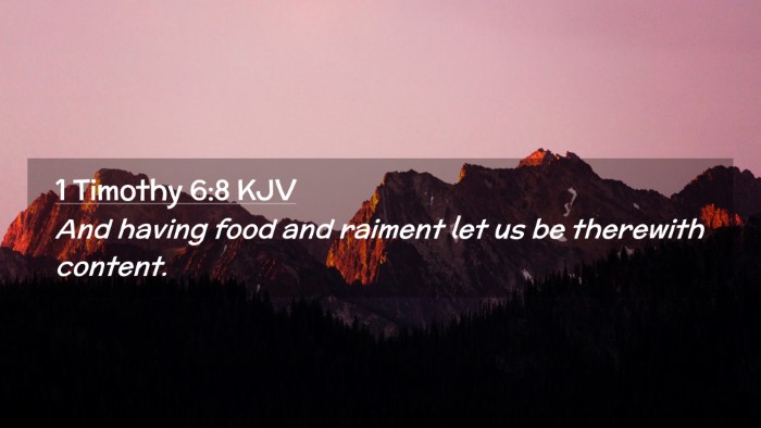 Picture 02 - 1 Timothy 6:8 KJV Desktop Wallpaper - And having food and raiment let us be therewith - Desktop Bible Verse Wallpaper