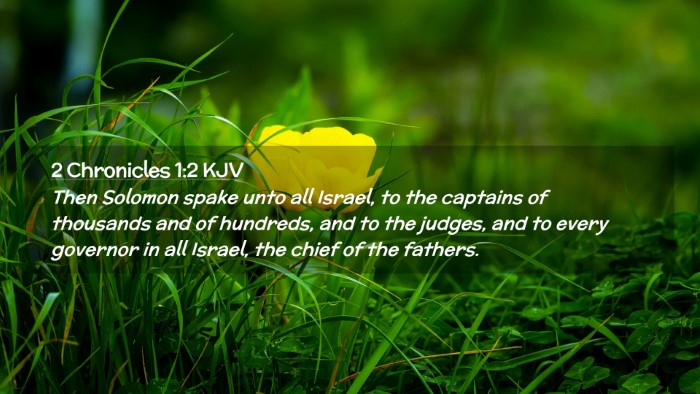 Picture 02 - 2 Chronicles 1:2 KJV Desktop Wallpaper - Then Solomon spake unto all Israel, to the - Desktop Bible Verse Wallpaper