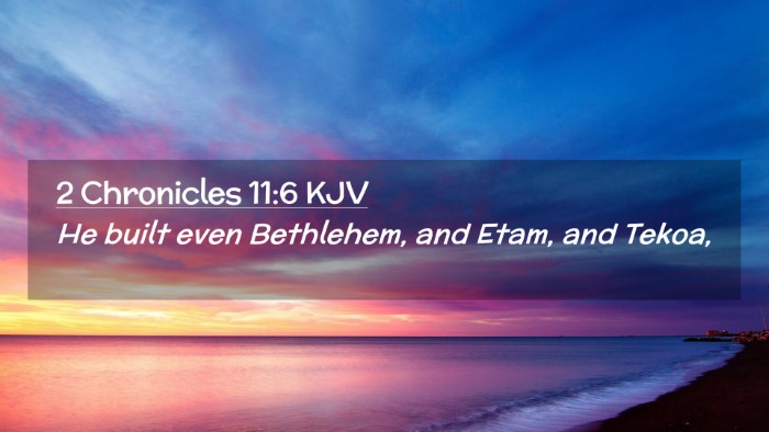Picture 02 - 2 Chronicles 11:6 KJV Desktop Wallpaper - He built even Bethlehem, and Etam, and - Desktop Bible Verse Wallpaper