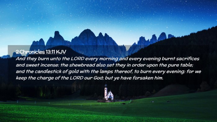 Picture 02 - 2 Chronicles 13:11 KJV Desktop Wallpaper - And they burn unto the LORD every morning and - Desktop Bible Verse Wallpaper
