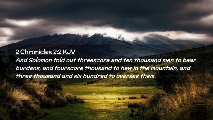 Picture 02 - 2 Chronicles 2:2 KJV Desktop Wallpaper - And Solomon told out threescore and ten thousand - Desktop Bible Verse Wallpaper