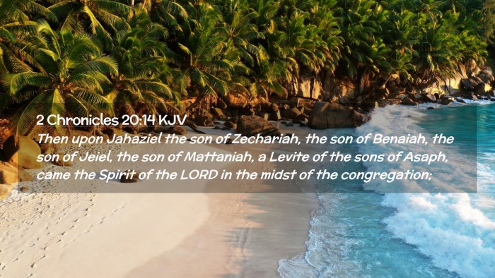 Picture 02 - 2 Chronicles 20:14 KJV Desktop Wallpaper - Then upon Jahaziel the son of Zechariah, the son - Desktop Bible Verse Wallpaper