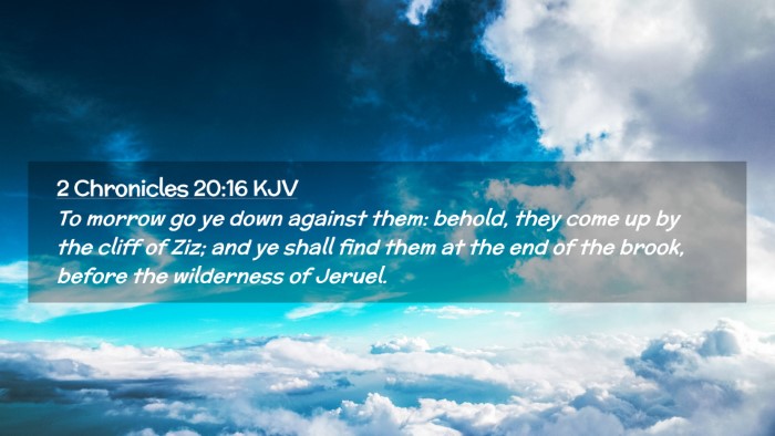 Picture 02 - 2 Chronicles 20:16 KJV Desktop Wallpaper - To morrow go ye down against them: behold, they - Desktop Bible Verse Wallpaper