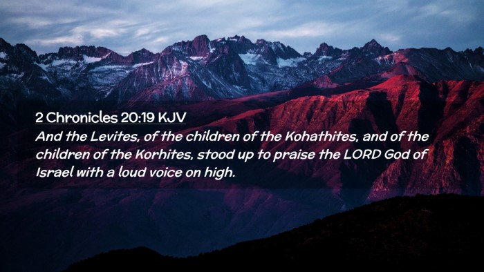Picture 02 - 2 Chronicles 20:19 KJV Desktop Wallpaper - And the Levites, of the children of the - Desktop Bible Verse Wallpaper