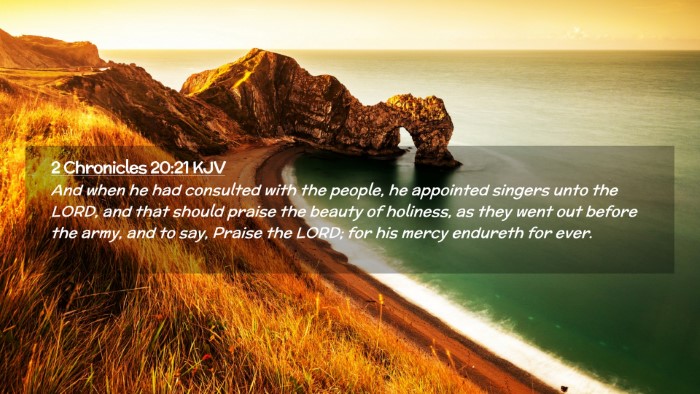 Picture 02 - 2 Chronicles 20:21 KJV Desktop Wallpaper - And when he had consulted with the people, he - Desktop Bible Verse Wallpaper