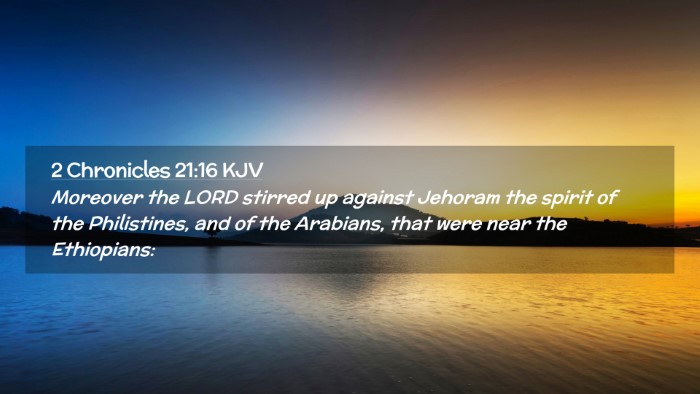 Picture 02 - 2 Chronicles 21:16 KJV Desktop Wallpaper - Moreover the LORD stirred up against Jehoram the - Desktop Bible Verse Wallpaper
