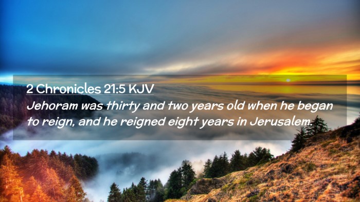 Picture 02 - 2 Chronicles 21:5 KJV Desktop Wallpaper - Jehoram was thirty and two years old when he - Desktop Bible Verse Wallpaper
