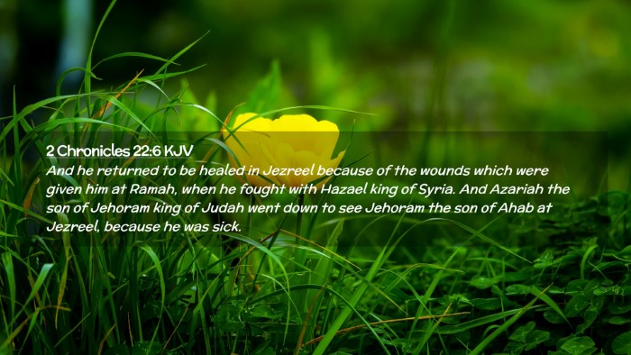 Picture 02 - 2 Chronicles 22:6 KJV Desktop Wallpaper - And he returned to be healed in Jezreel because - Desktop Bible Verse Wallpaper