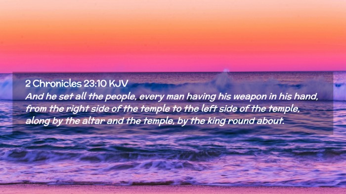 Picture 02 - 2 Chronicles 23:10 KJV Desktop Wallpaper - And he set all the people, every man having his - Desktop Bible Verse Wallpaper