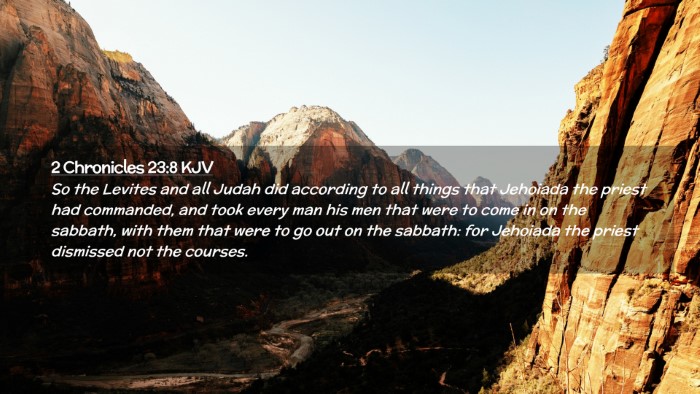 Picture 02 - 2 Chronicles 23:8 KJV Desktop Wallpaper - So the Levites and all Judah did according to all - Desktop Bible Verse Wallpaper