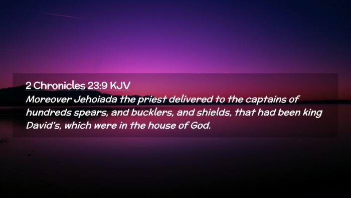 Picture 02 - 2 Chronicles 23:9 KJV Desktop Wallpaper - Moreover Jehoiada the priest delivered to the - Desktop Bible Verse Wallpaper