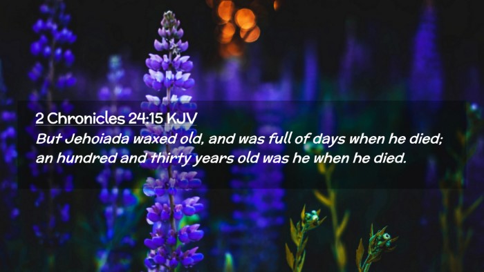 Picture 02 - 2 Chronicles 24:15 KJV Desktop Wallpaper - But Jehoiada waxed old, and was full of days when - Desktop Bible Verse Wallpaper