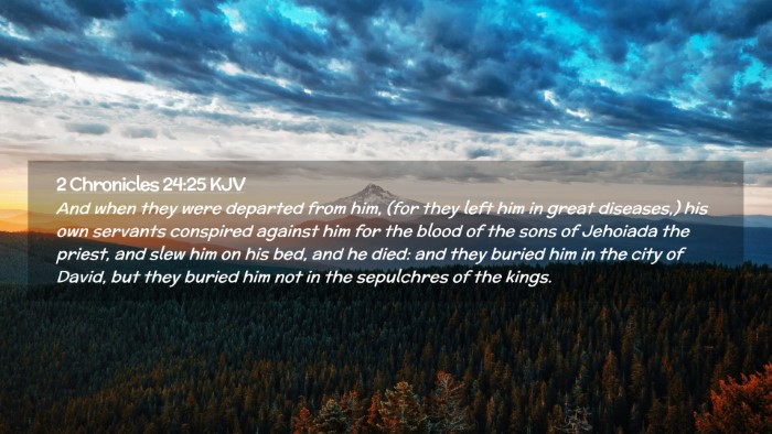 Picture 02 - 2 Chronicles 24:25 KJV Desktop Wallpaper - And when they were departed from him, (for they - Desktop Bible Verse Wallpaper