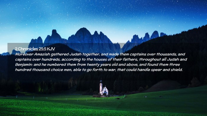 Picture 02 - 2 Chronicles 25:5 KJV Desktop Wallpaper - Moreover Amaziah gathered Judah together, and - Desktop Bible Verse Wallpaper