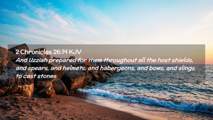 Picture 02 - 2 Chronicles 26:14 KJV Desktop Wallpaper - And Uzziah prepared for them throughout all the - Desktop Bible Verse Wallpaper