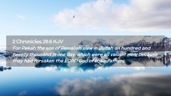 Picture 02 - 2 Chronicles 28:6 KJV Desktop Wallpaper - For Pekah the son of Remaliah slew in Judah an - Desktop Bible Verse Wallpaper