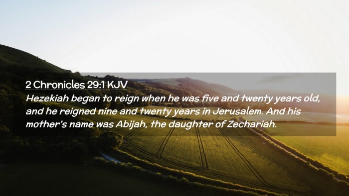 Picture 02 - 2 Chronicles 29:1 KJV Desktop Wallpaper - Hezekiah began to reign when he was five and - Desktop Bible Verse Wallpaper