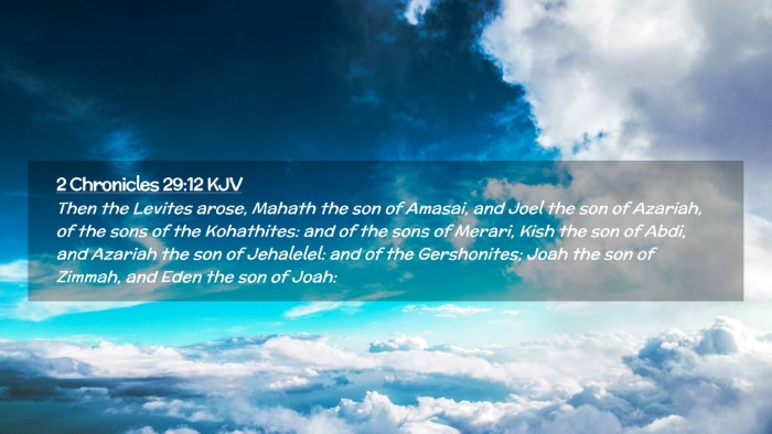 Picture 02 - 2 Chronicles 29:12 KJV Desktop Wallpaper - Then the Levites arose, Mahath the son of Amasai, - Desktop Bible Verse Wallpaper