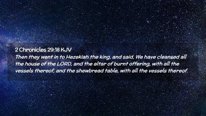 Picture 02 - 2 Chronicles 29:18 KJV Desktop Wallpaper - Then they went in to Hezekiah the king, and said, - Desktop Bible Verse Wallpaper