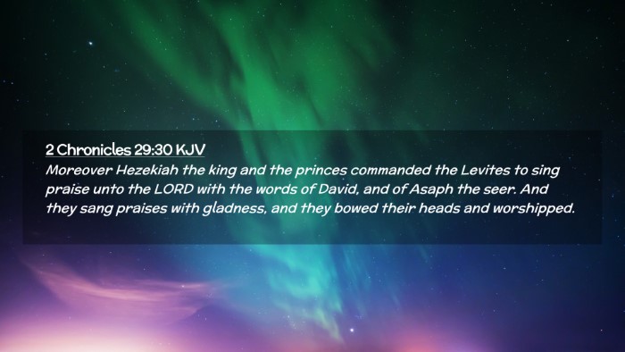 Picture 02 - 2 Chronicles 29:30 KJV Desktop Wallpaper - Moreover Hezekiah the king and the princes - Desktop Bible Verse Wallpaper
