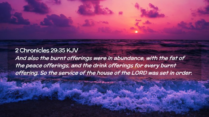 Picture 02 - 2 Chronicles 29:35 KJV Desktop Wallpaper - And also the burnt offerings were in abundance, - Desktop Bible Verse Wallpaper