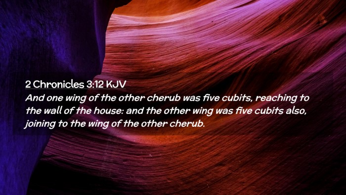 Picture 02 - 2 Chronicles 3:12 KJV Desktop Wallpaper - And one wing of the other cherub was five cubits, - Desktop Bible Verse Wallpaper