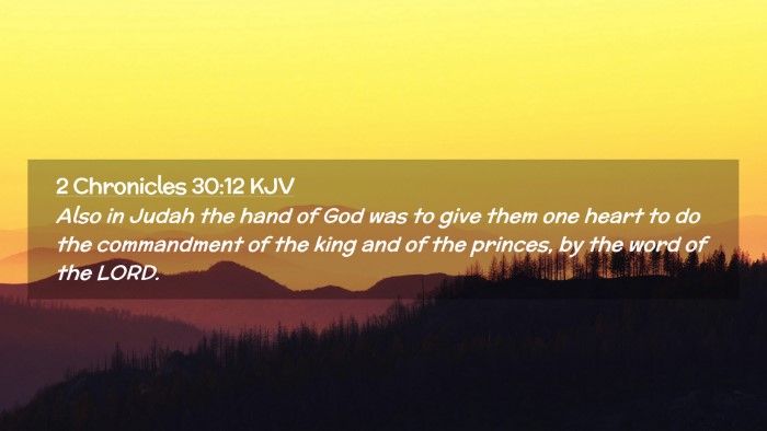 Picture 02 - 2 Chronicles 30:12 KJV Desktop Wallpaper - Also in Judah the hand of God was to give them - Desktop Bible Verse Wallpaper