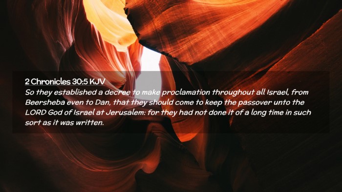 Picture 02 - 2 Chronicles 30:5 KJV Desktop Wallpaper - So they established a decree to make proclamation - Desktop Bible Verse Wallpaper