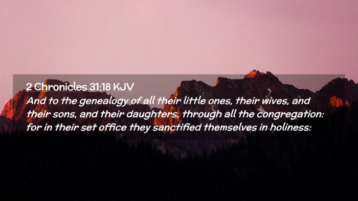 Picture 02 - 2 Chronicles 31:18 KJV Desktop Wallpaper - And to the genealogy of all their little ones, - Desktop Bible Verse Wallpaper