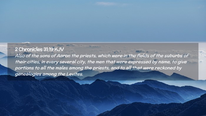 Picture 02 - 2 Chronicles 31:19 KJV Desktop Wallpaper - Also of the sons of Aaron the priests, which were - Desktop Bible Verse Wallpaper