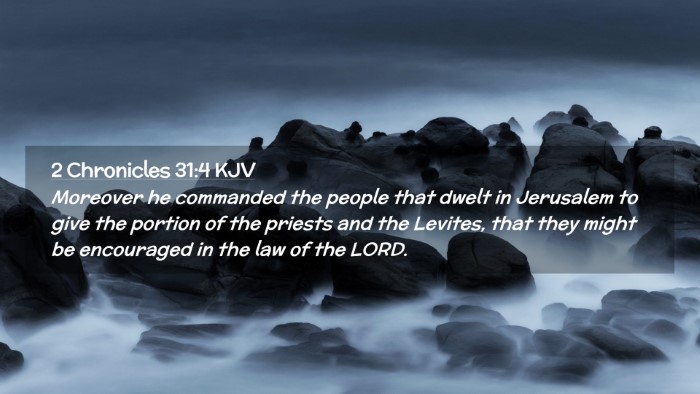 Picture 02 - 2 Chronicles 31:4 KJV Desktop Wallpaper - Moreover he commanded the people that dwelt in - Desktop Bible Verse Wallpaper