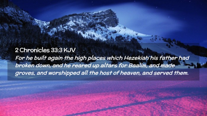 Picture 02 - 2 Chronicles 33:3 KJV Desktop Wallpaper - For he built again the high places which Hezekiah - Desktop Bible Verse Wallpaper