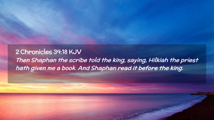 Picture 02 - 2 Chronicles 34:18 KJV Desktop Wallpaper - Then Shaphan the scribe told the king, saying, - Desktop Bible Verse Wallpaper