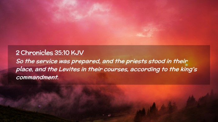 Picture 02 - 2 Chronicles 35:10 KJV Desktop Wallpaper - So the service was prepared, and the priests - Desktop Bible Verse Wallpaper