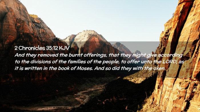 Picture 02 - 2 Chronicles 35:12 KJV Desktop Wallpaper - And they removed the burnt offerings, that they - Desktop Bible Verse Wallpaper