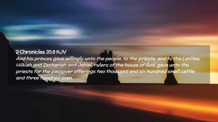 Picture 02 - 2 Chronicles 35:8 KJV Desktop Wallpaper - And his princes gave willingly unto the people, - Desktop Bible Verse Wallpaper