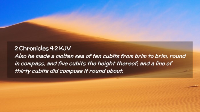 Picture 02 - 2 Chronicles 4:2 KJV Desktop Wallpaper - Also he made a molten sea of ten cubits from brim - Desktop Bible Verse Wallpaper