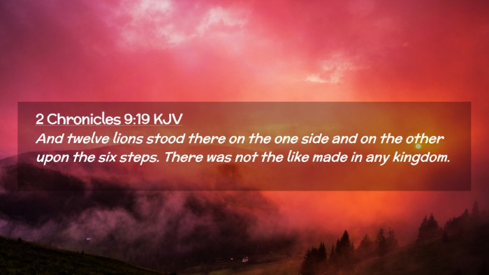 Picture 02 - 2 Chronicles 9:19 KJV Desktop Wallpaper - And twelve lions stood there on the one side and - Desktop Bible Verse Wallpaper